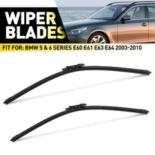 For BMW 5 6 E60 61 E63 E64 2003-2010 Front Flat Windscreen Wiper Blades 24"/23"