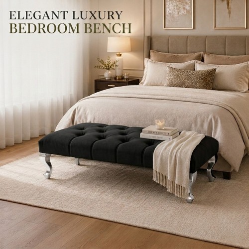 Velvet footstool ottoman bench - velvet,