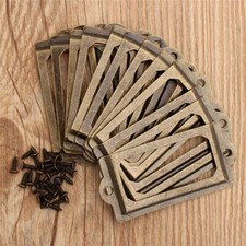 12pcs Drawer Box Case Drawer Label Tag Antique Brass File Name Card Holder  Home