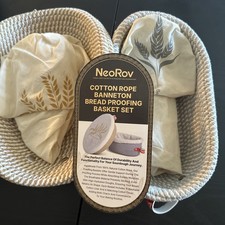 Handmade Banneton Bread Proofing Basket Set, Oval & Round Sourdough Proofing New