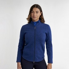 Green Lamb Ladies Jersey Lined Windproof Full-Zip Jacket in Blue