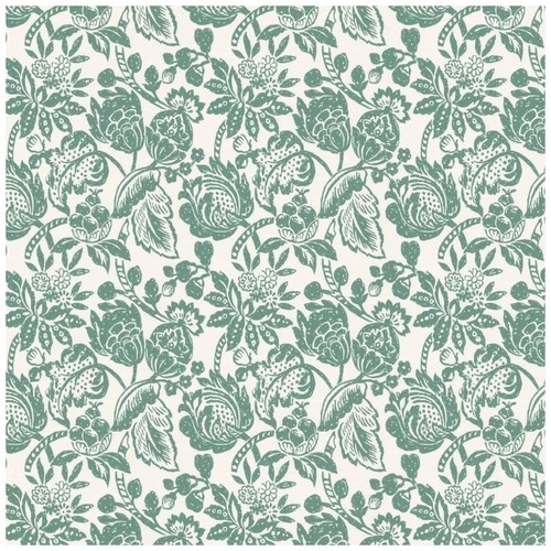 Vintage floral wallpaper teal - floral,