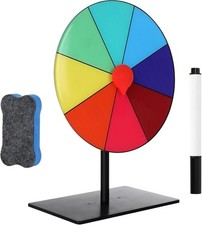 8 Inch Spin the Wheel, 8 Color Slots Spinning Prize Wheel with Dry Erase Marker