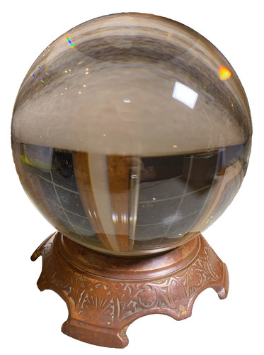 Large antique crystal ball - 8",