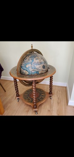 Vintage globe drinks - globe, cabinet