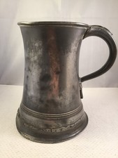 Antique Victorian Pewter Quart Tankard