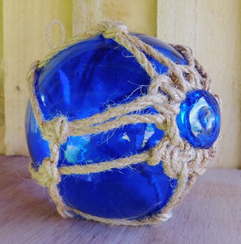 Glass witches ball blue - glass,