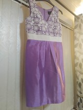 Purple And Ivory Designer Fee G Dress Size 10 Strapless