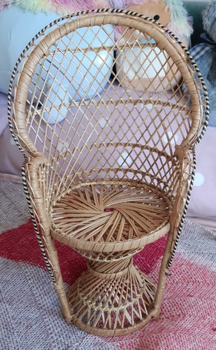Vintage wicker rattan peacock - vintage,