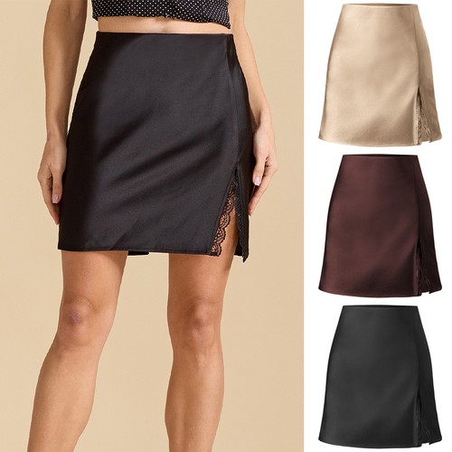 Women satin silk lace split - women's,