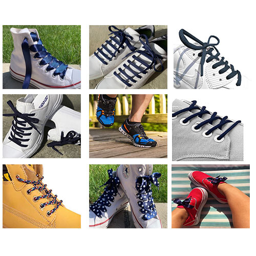 Navy coloured shoelaces round - navy,