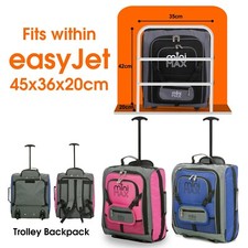 MiniMax easyJet Carry On Cabin Hand Luggage Trolley Backpack Bag Fits 45x36x20