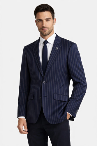 Navy blue striped boating - navy,