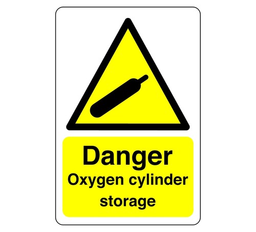Danger oxygen cylinder storage - danger,