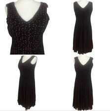 JACQUES VERT LADIES BLACK POLKA DOT MIDI DRESS UK 14