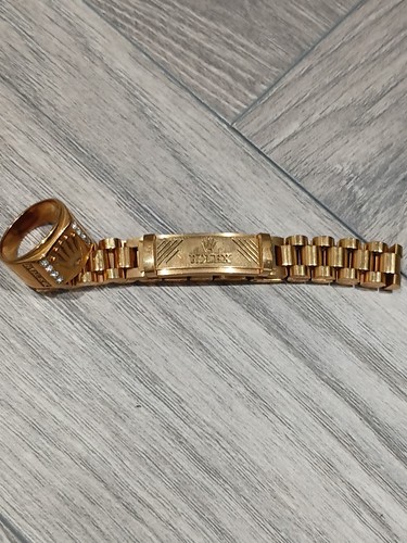 Gold plated rolex - braclet, and
