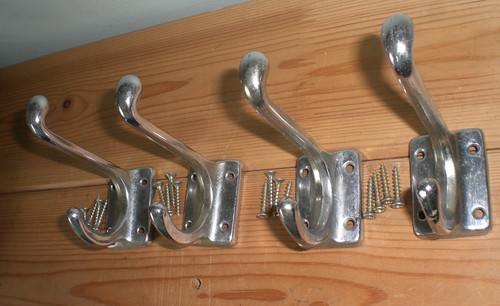 Reclaimed chrome coat hooks - reclaimed,