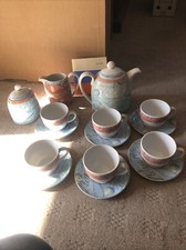 Wedgwood Variations Tea Set Teapot Cups Saucers Jug Sugar 