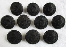 10x British Army:"LONDON IRISH RIFLES BLACK BUTTONS" (Large, 23mm, WW1 Period)
