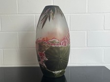 Limited Emile Gallé Style Green Glass Vase - Solid & Heavy - Art Nouveau