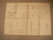 Model Boats plan of HMS Blazer 1797 to 1803 a scale Sailing Frigate LOA 21" beam