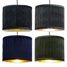 Modern Ceiling Lightshade 25cm Pendant Shade Table Lampshade Pleated Velvet