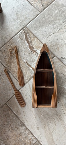 Vintage wooden boat shelf - boat,
