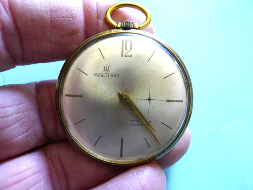 Waltham open faced golden hand - waltham,