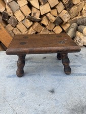 Antique Wooden Bobbin Turned Leg Milking Stool Seat