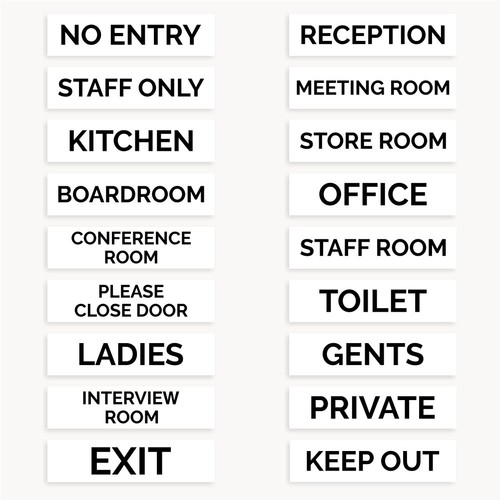 Door signs white - aluminium, 203