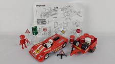 Playmobil Vintage Red Racing Car 3147 + Motorsport Accessory Bundle