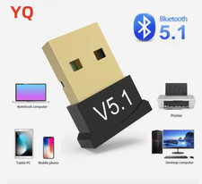 New USB Bluetooth 5.1 dongle adapter for PC laptop keyboard tablet phone printer