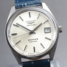 Vintage ◆N MINT◆ LONGINES Admiral 5 Star Automatic Silver Date Men's 35mm Watch