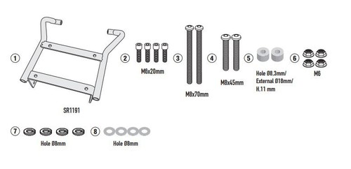 Givi sr1191 luggage rack - sr1191, kit