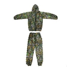 3D Bionic Leaf Adults Ghillie Suit Camo Army Jungle Woodland Hunting Clothes UK