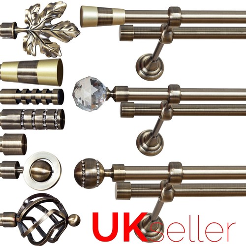 Metal double curtain pole - metal,