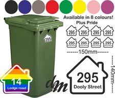 4 x Wheelie Bin Numbers Custom