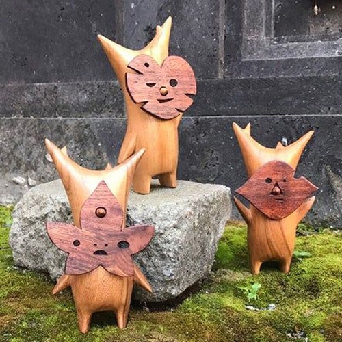 Wooden korok statue handicraft - wooden,