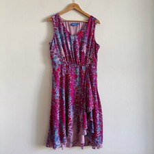 Vintage y2k 90s Floral Dress Simply Vera Wang Midi Dress Pink Purple