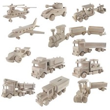 Wooden Vehicles Models | Plain Untreated Decorative Beechwood | For Art Craft