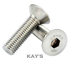 M4 M5 M6 M8 M10 COUNTERSUNK SCREWS CSK ALLEN KEY SOCKET BOLTS A2 STAINLESS STEEL
