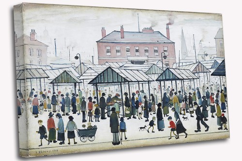 Lowry market scene canvas - lowry,