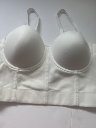 White longline bustier bra - bustier,