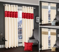 Faux Silk Diamante Lined Pair