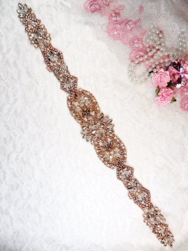 Rose gold bridal applique - bridal,