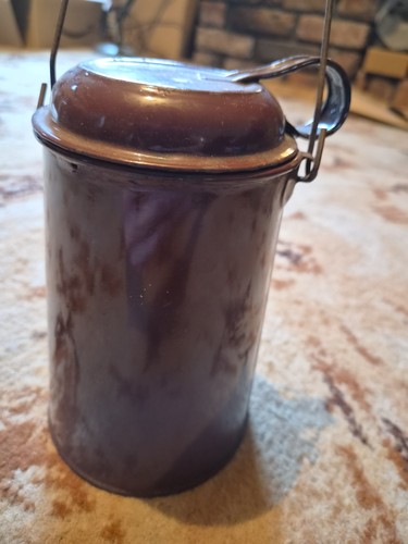 Vintage brown enamel - vintage, with