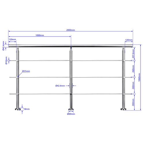 Stainless steel handrail - steel,