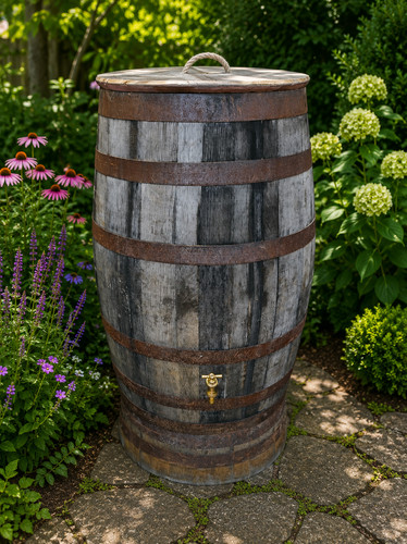 Large wooden rain collector - large,