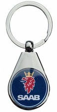 SAAB BLUE LOGO CHROME KEYRING