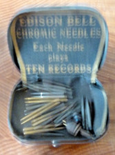 Vintage Edison Bell Chromic Gramophone  Needles in Original Tin 25 needles